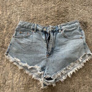 Sz 6 Topshop High-Waisted Denim Shorts